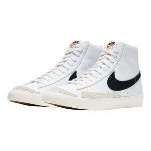 Nike Blazers White and Black High-Tops with Gray Accents